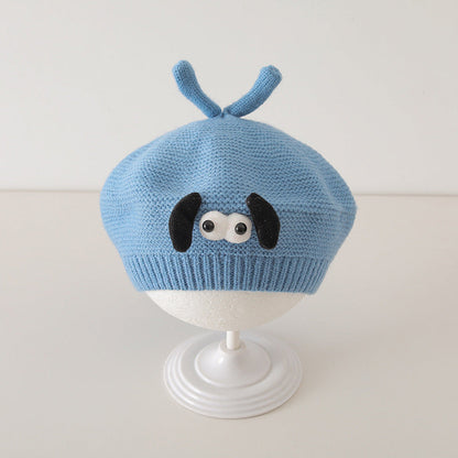 Winter and Autumn Cute Cartoon Knited Hat for Baby: Painter’s Beret Chocolate Lily