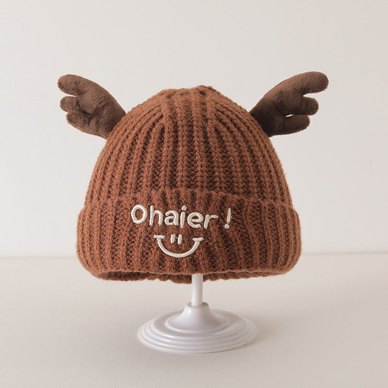 Winter and Autumn Cute Deer Antlers Knit Hat for Baby: Sweet Cute Hat Chocolate Lily