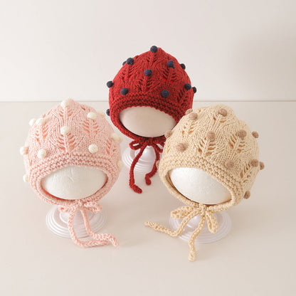 Winter and Autumn Vintage Design Warm Balaclava for Baby: Sweet Cute Chocolate Lily