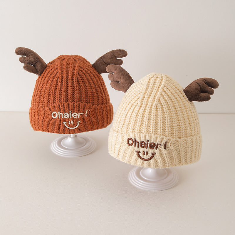 Winter and Autumn Cute Deer Antlers Knit Hat for Baby: Sweet Cute Hat Chocolate Lily