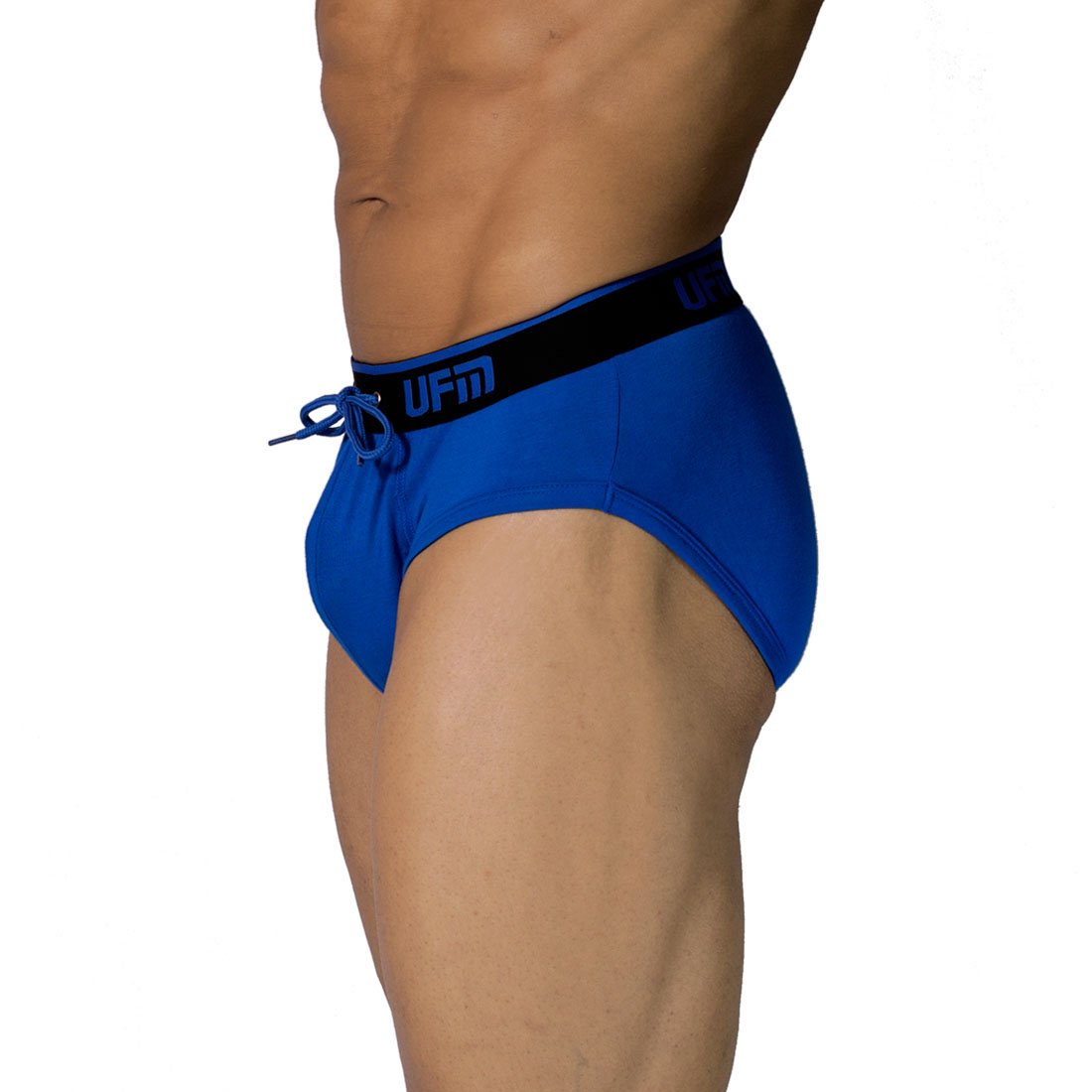 UFM Bamboo REG Support men's briefs with adjustable pouch, royal blue color.