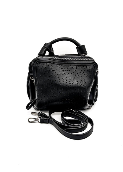 Savvy Handbag in Black Copper Maple