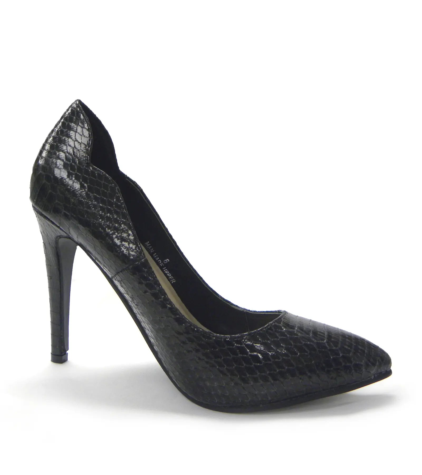 SHARLENE snake embossed vegan high heel shoe