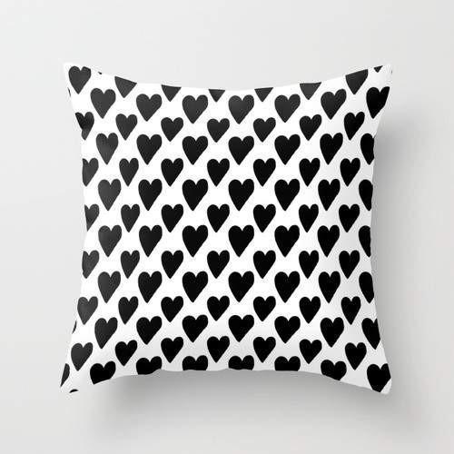 Black And White Hearts Cushion/Pillow Scorpius