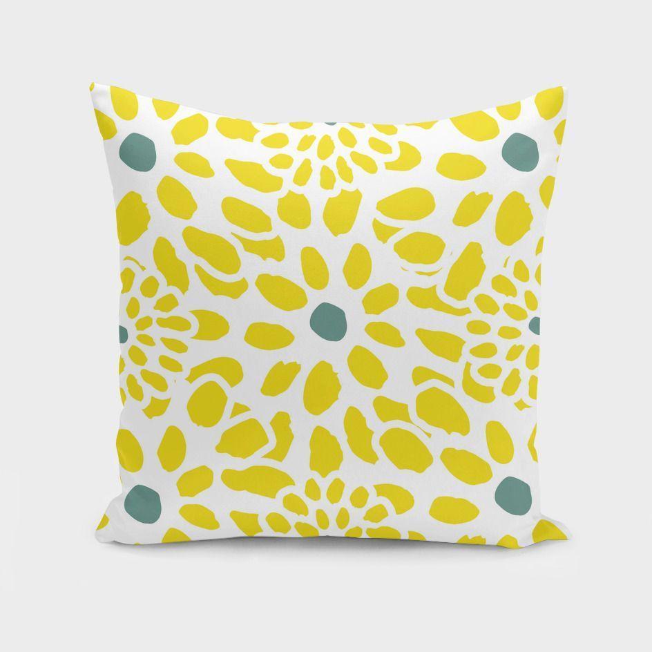 Flowers in Yellow Cushion/Pillow Scorpius