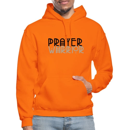 Mens Hoodie - Pullover Hooded Shirt / Prayer Warrior Grey Coco