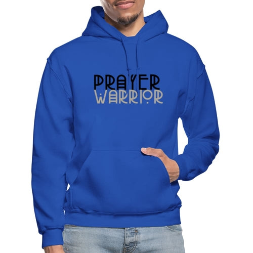 Mens Hoodie - Pullover Hooded Shirt / Prayer Warrior Grey Coco