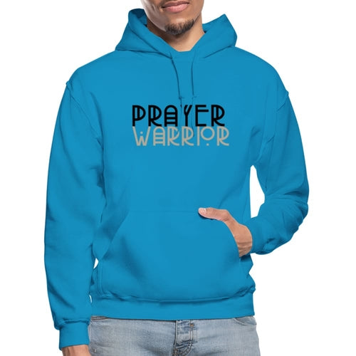 Mens Hoodie - Pullover Hooded Shirt / Prayer Warrior Grey Coco