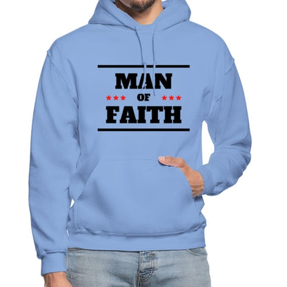 Mens Hoodie - Pullover Hooded Sweatshirt - Graphic/man of Faith Grey Coco