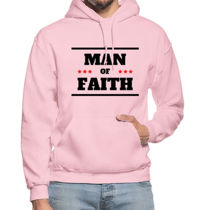 Mens Hoodie - Pullover Hooded Sweatshirt - Graphic/man of Faith Grey Coco