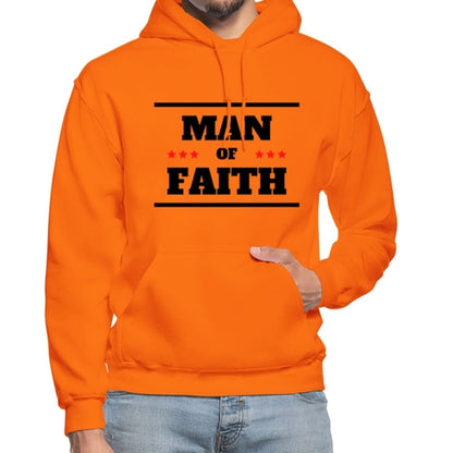 Mens Hoodie - Pullover Hooded Sweatshirt - Graphic/man of Faith Grey Coco