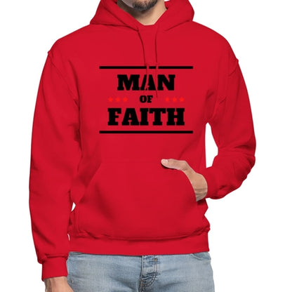 Mens Hoodie - Pullover Hooded Sweatshirt - Graphic/man of Faith Grey Coco