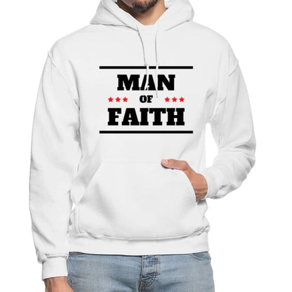 Mens Hoodie - Pullover Hooded Sweatshirt - Graphic/man of Faith Grey Coco