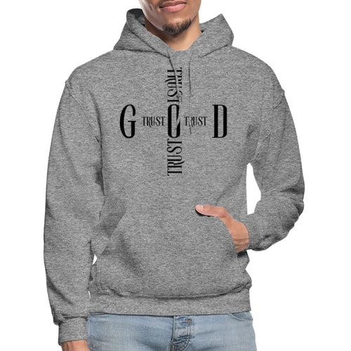 Mens Hoodie / Trust God Sweatshirt - S521545 Grey Coco