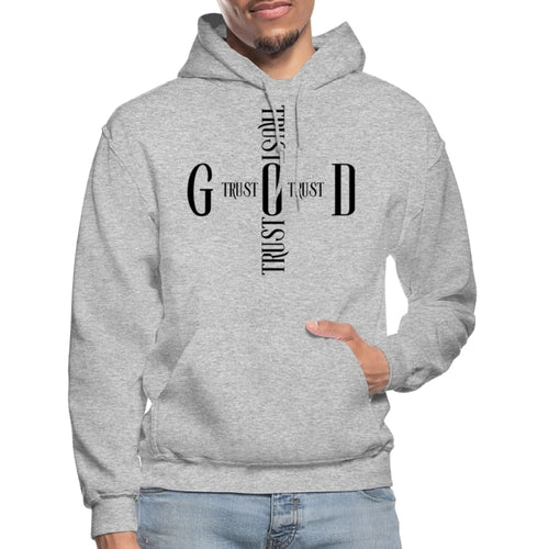 Mens Hoodie / Trust God Sweatshirt - S521545 Grey Coco