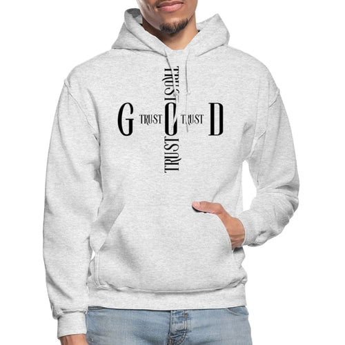 Mens Hoodie / Trust God Sweatshirt - S521545 Grey Coco