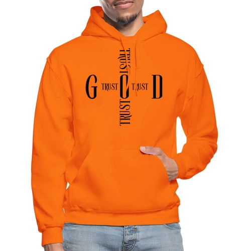 Mens Hoodie / Trust God Sweatshirt - S521545 Grey Coco