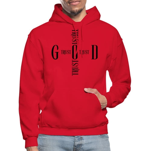 Mens Hoodie / Trust God Sweatshirt - S521545 Grey Coco