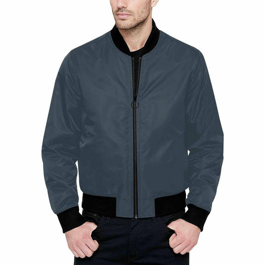 Bomber Jacket for Men, Charcoal Black and Black Grey Coco