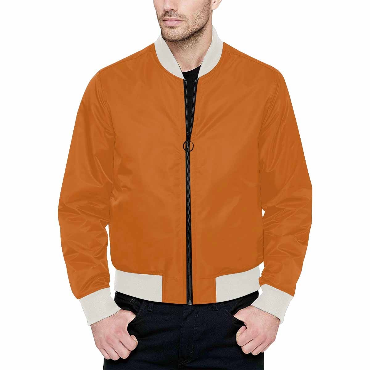 Bomber Jacket for Men, Cinnamon Brown Grey Coco