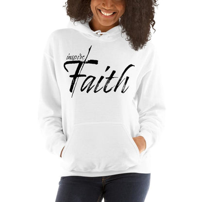 Womens Hoodie - Pullover Sweatshirt - Black Graphic / Inspire Faith Grey Coco