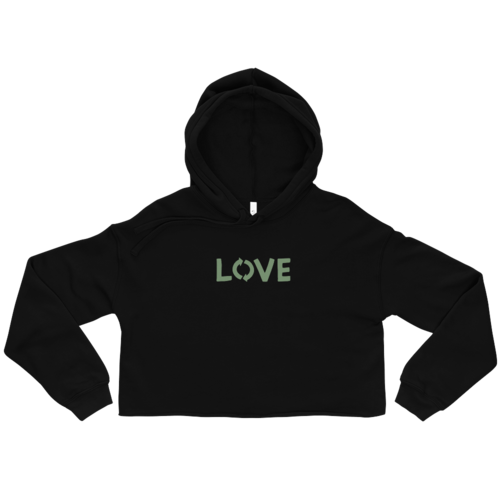 Women's Love Crop Hoodie Peach Ares