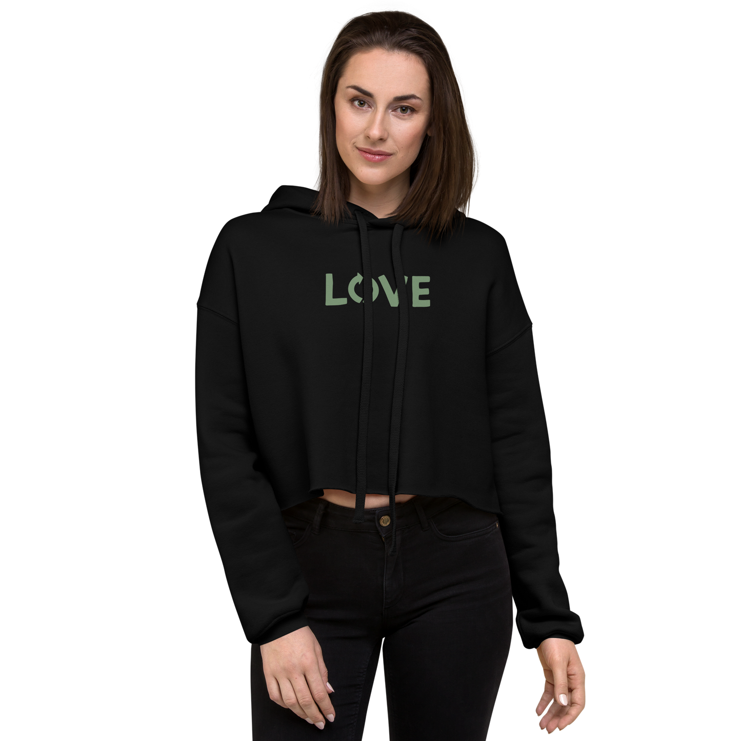 Women's Love Crop Hoodie Peach Ares