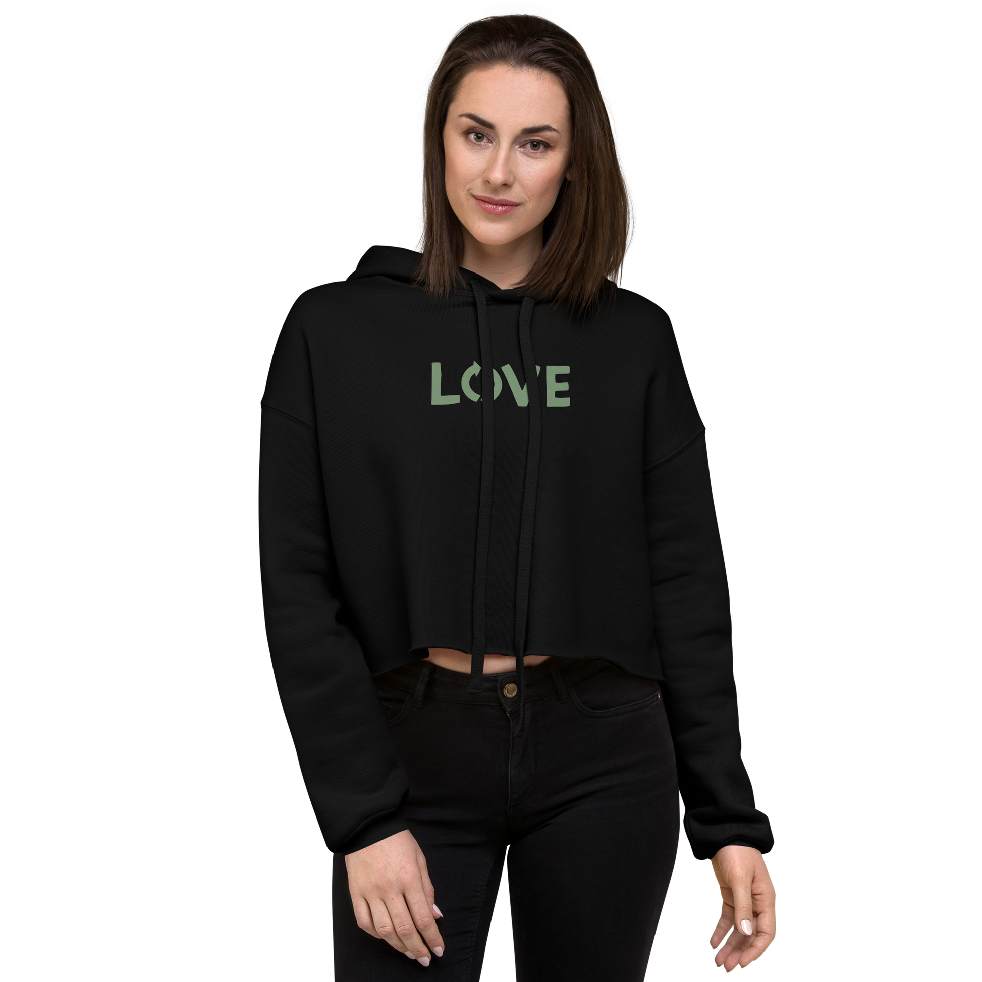 Women's Love Crop Hoodie Peach Ares