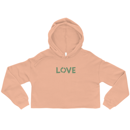 Women's Love Crop Hoodie Peach Ares