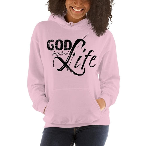 Womens Hoodie - Pullover Hooded Sweatshirt -god Inspired Life/black Grey Coco