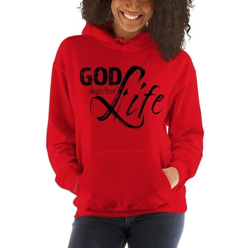 Womens Hoodie - Pullover Hooded Sweatshirt -god Inspired Life/black Grey Coco