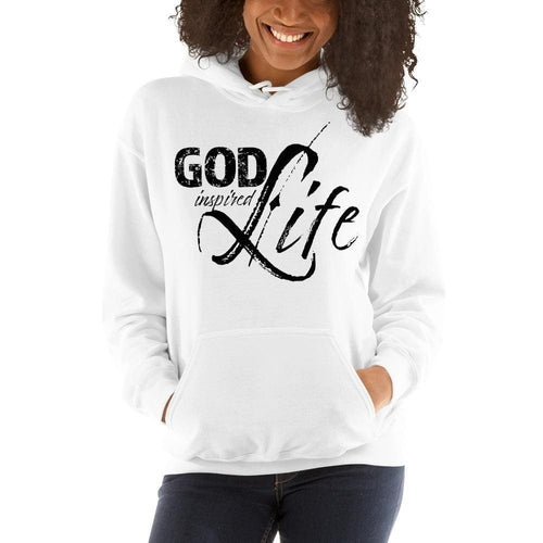 Womens Hoodie - Pullover Hooded Sweatshirt -god Inspired Life/black Grey Coco