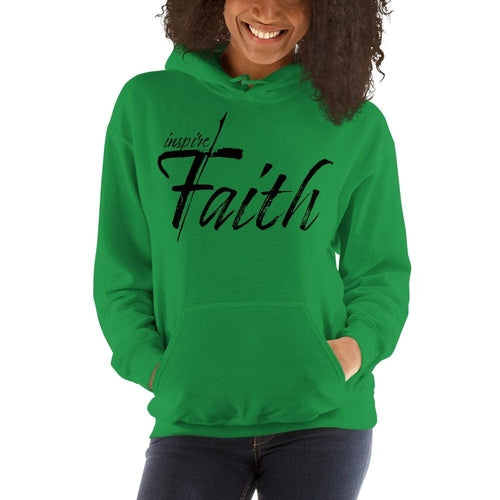 Womens Hoodie - Pullover Sweatshirt - Black Graphic / Inspire Faith Grey Coco