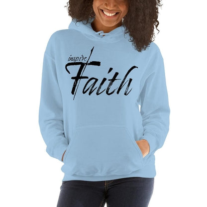 Womens Hoodie - Pullover Sweatshirt - Black Graphic / Inspire Faith Grey Coco