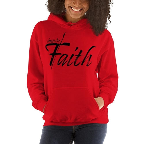 Womens Hoodie - Pullover Sweatshirt - Black Graphic / Inspire Faith Grey Coco