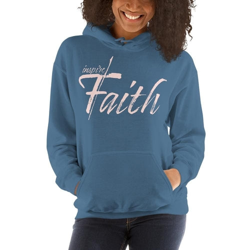 Womens Hoodie - Pullover Sweatshirt - Pink Graphic / Inspire Faith Grey Coco