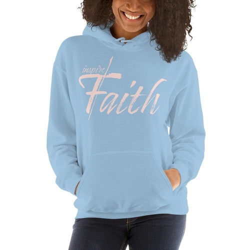 Womens Hoodie - Pullover Sweatshirt - Pink Graphic / Inspire Faith Grey Coco