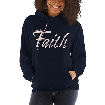 Womens Hoodie - Pullover Sweatshirt - Pink Graphic / Inspire Faith Grey Coco