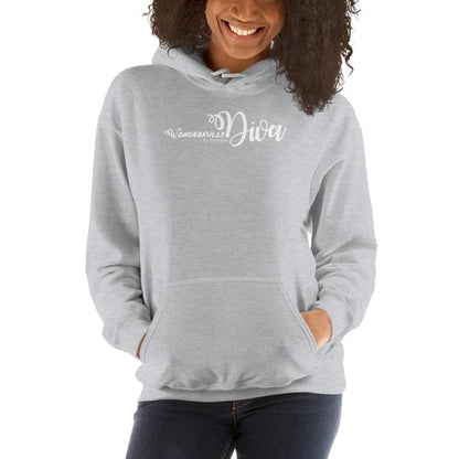 Womens Hoodie - Pullover Sweatshirt - Wonderfully Created Diva Grey Coco